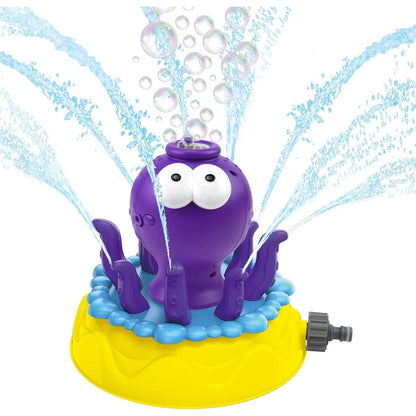 Alltoys Stříkací chobotnice na zahradu s bublifukem 150 ml žlutý podstavec