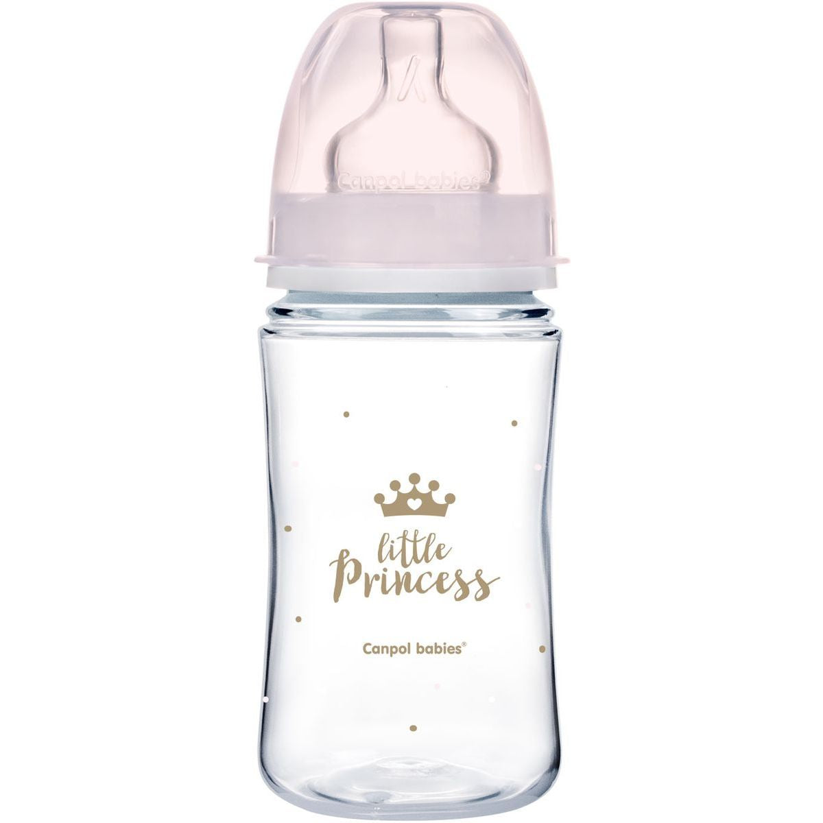 Canpol babies Lahev se širokým hrdlem Royal Baby 240 ml růžová