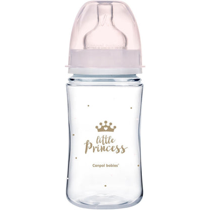 Canpol babies Lahev se širokým hrdlem Royal Baby 240 ml růžová