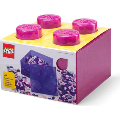 LEGO úložný box 4 s víkem - Třpytivá růžová