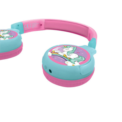 Lexibook 2v1 bluetooth skládací sluchátka Jednorožec s limitem hlasitosti