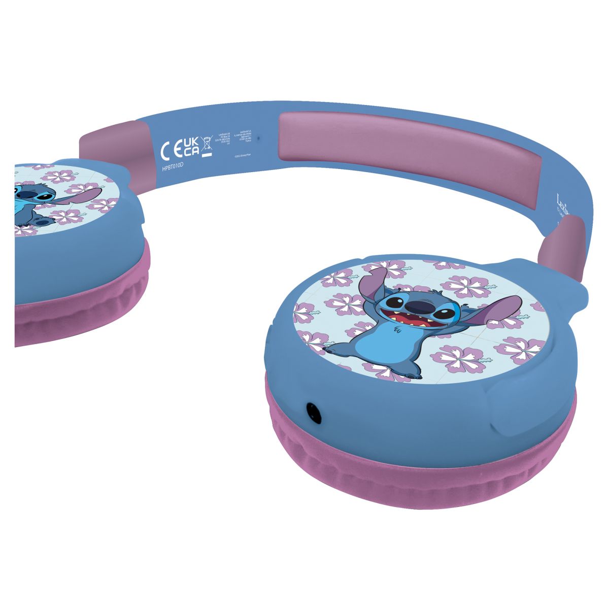 Lexibook 2v1 bluetooth skládací sluchátka Stitch s limitem hlasitosti