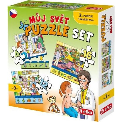 Efko Puzzle soubor 3 v 1 Můj svět 32 dílků