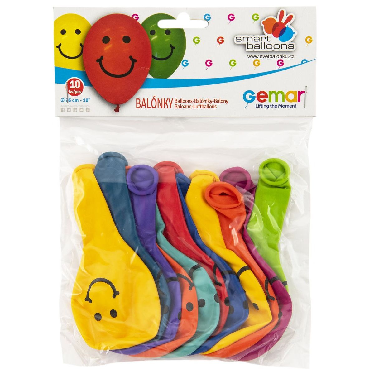 Smart Balloons Balonky nafukovací potisk Smile 26cm 10ks