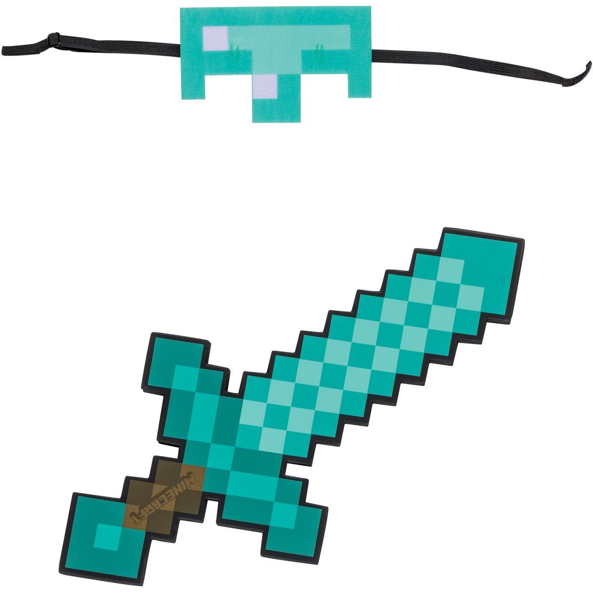 Disguise Minecraft set maska a pěnový meč Steve diamantový