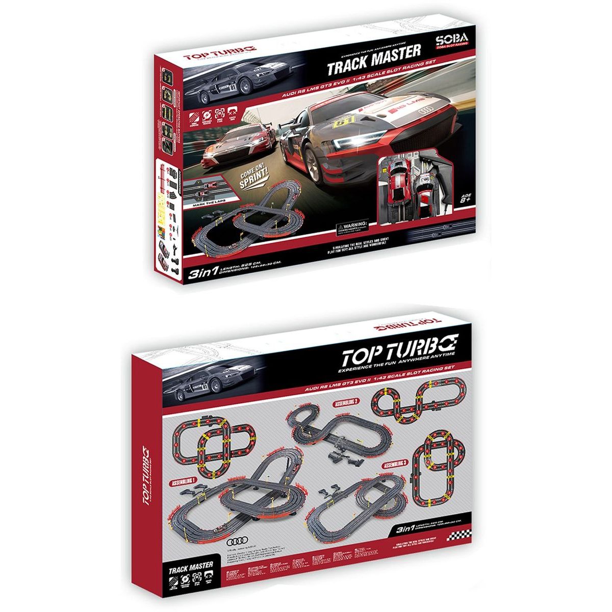 MaDe Autodráha s licencí Audi 525 cm s USB napájecím kabelem