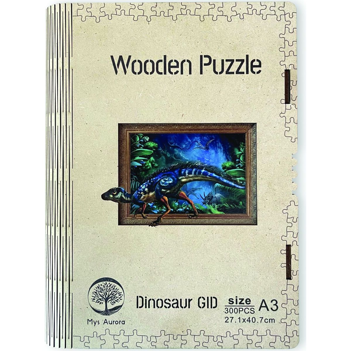 Epee Wooden puzzle Dinosaur A3 GID - svítící ve tmě