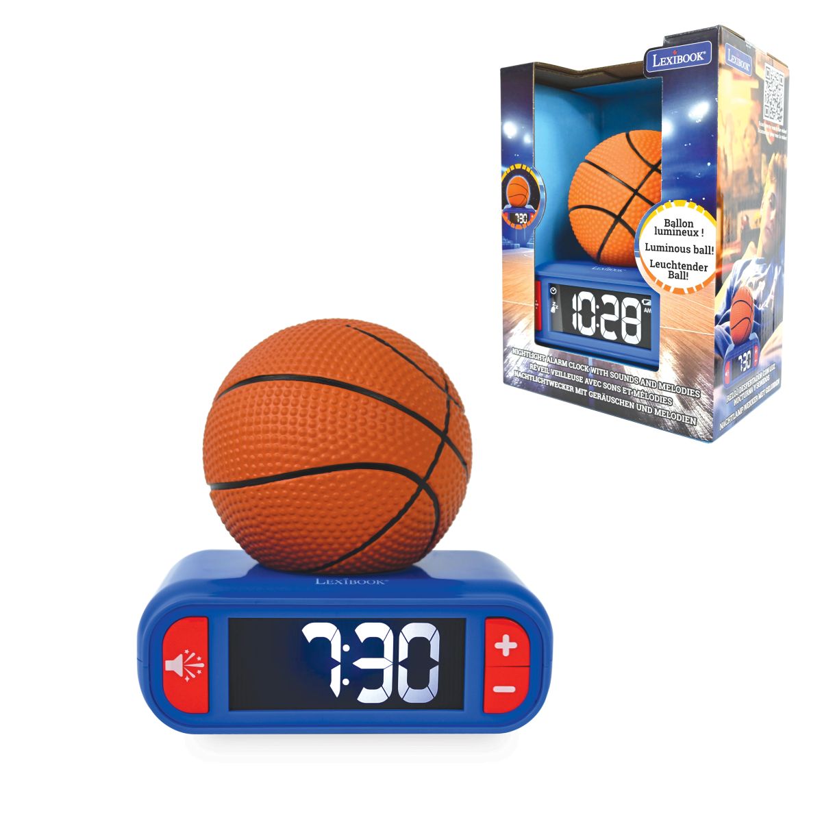 Lexibook Budík Basketbal se svítícím míčem