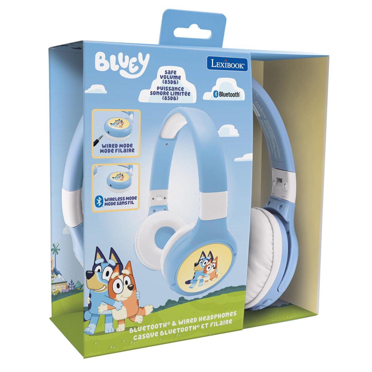 Lexibook 2v1 bluetooth skládací sluchátka Bluey s limitem hlasitosti