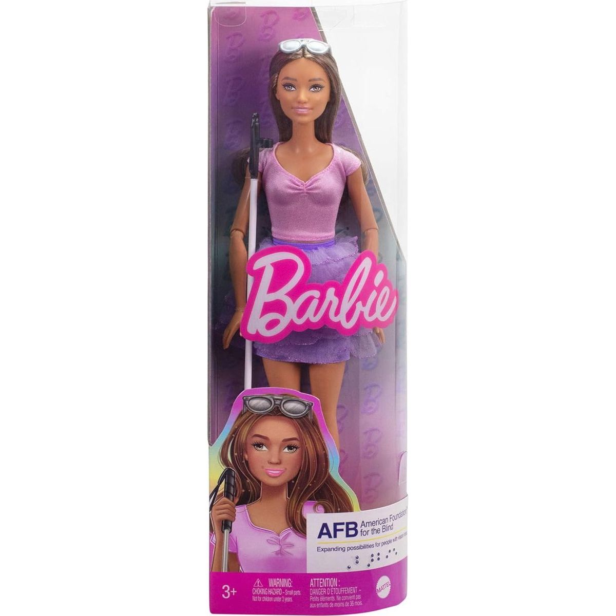 Barbie Modelka - fialová sukně s volánky