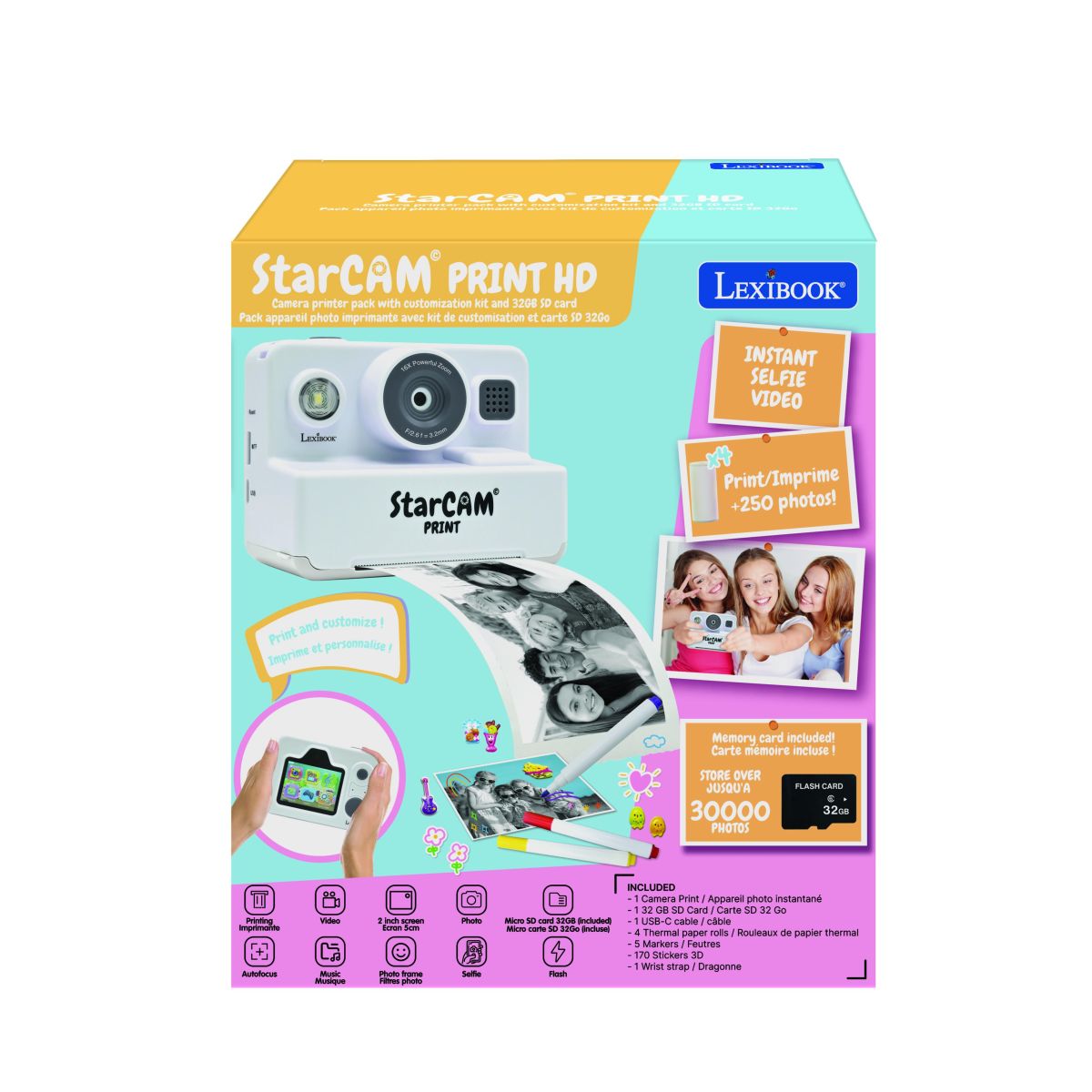 Lexibook Dětský instantní HD fotoaparát StarCAM s tiskárnou