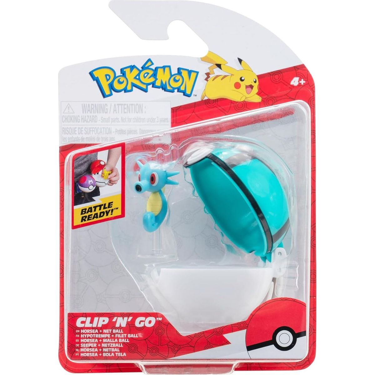 Jazwares Pokémon Clip N Go Poké Ball Horsea a Net Ball