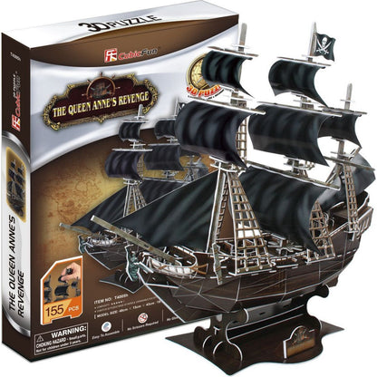 CubicFun 3D Puzzle Válečná loď Queen Anne 155 dílků