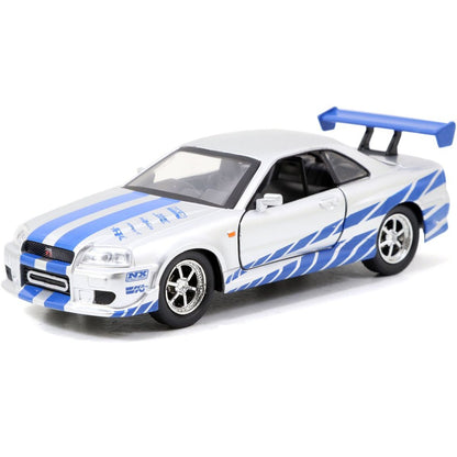 Rychle a zběsile Twin Pack 2006 Mitsubishi Lancer Evo IX + Brianův 2002 Nissan Skyline GTR R34, 1:32 Wave