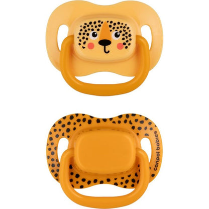 Canpol babies Set symetrických silikonových dudlíků BabiesBoo 18m+ 2 ks oranžový