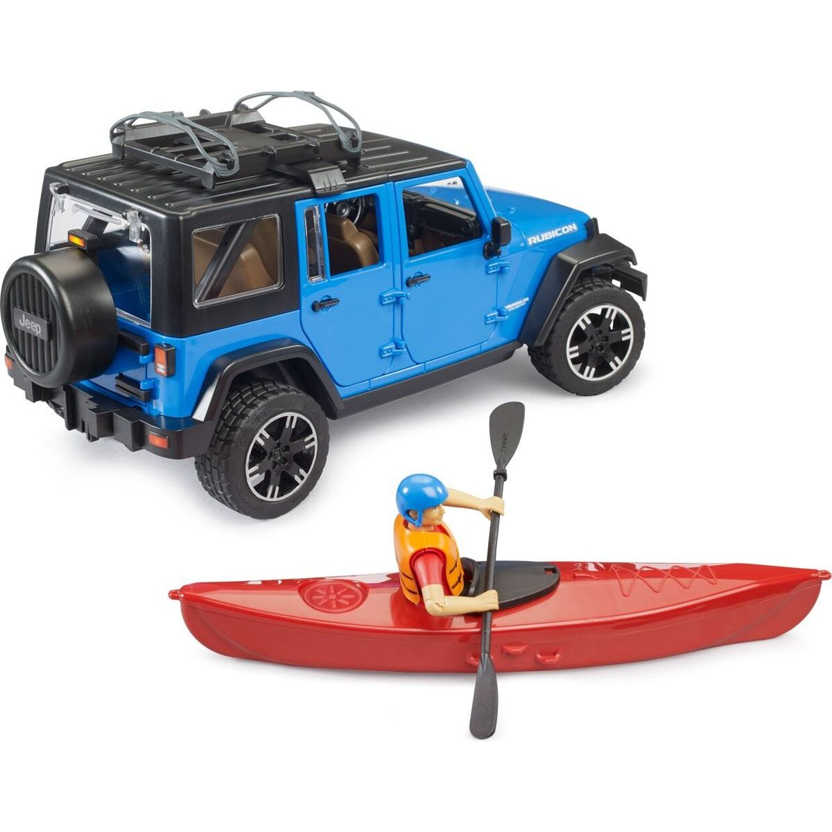 Bruder 02529 Jeep Wrangler RubiconUnlimited s kajakem a figurkou - Poškozený obal