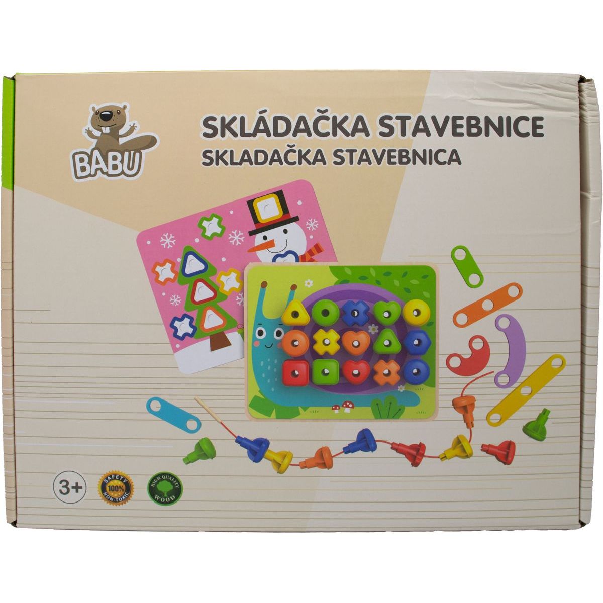Babu Logická dřevěná stavebnice duha