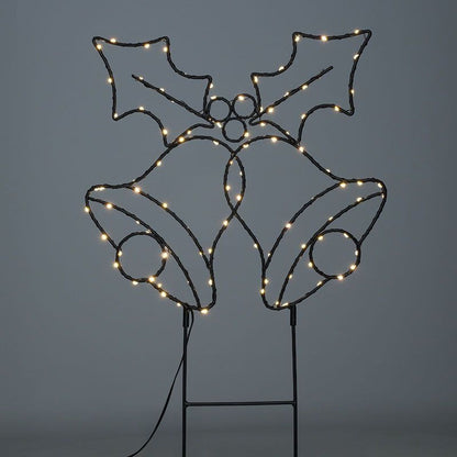 Solight LED venkovní dekorace zvonečky, 100x LED, časovač, 55cm, 3x AA