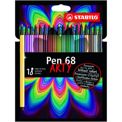 Prémiový vláknový fix STABILO Pen 68 ARTY 18 ks sada