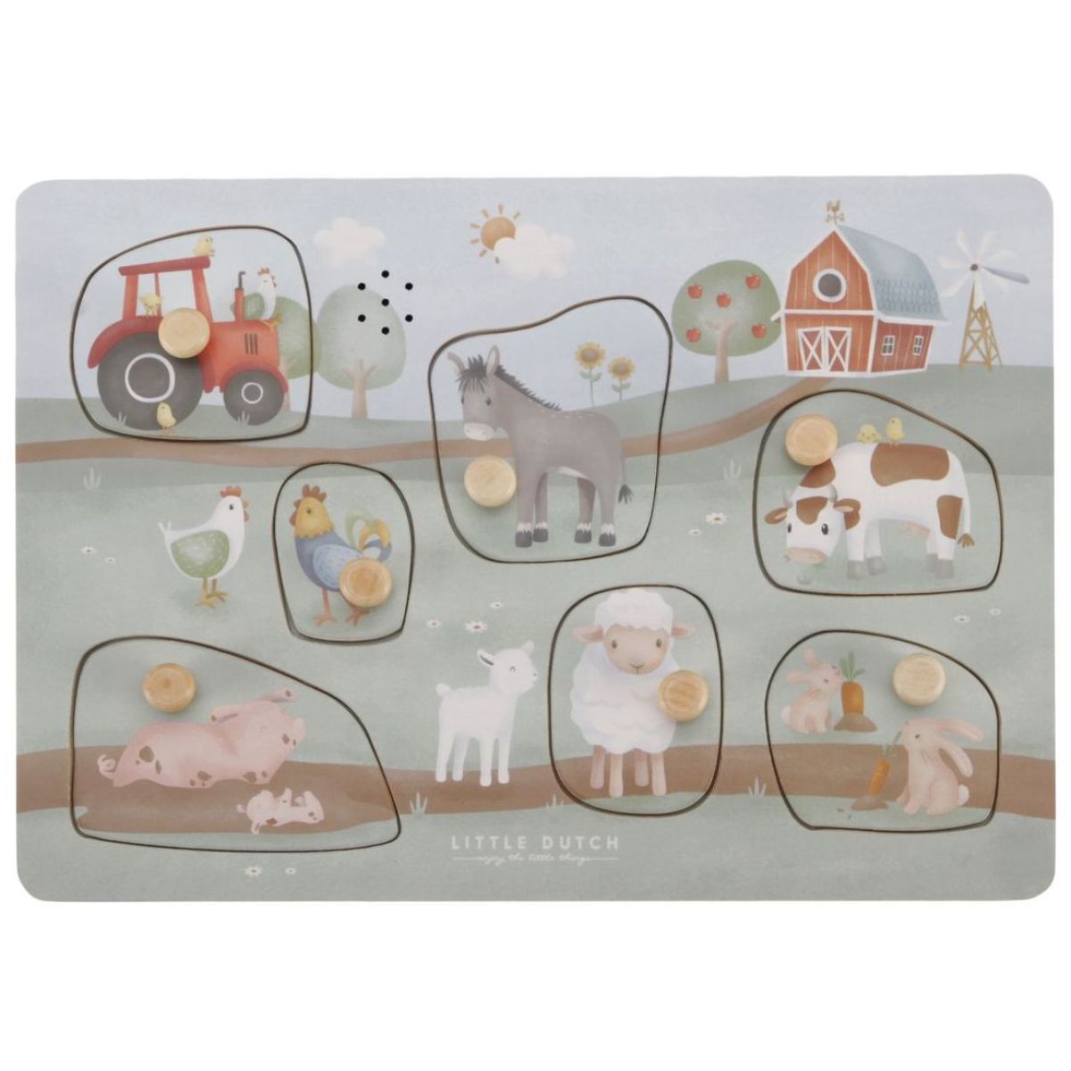 Little Dutch Vkládací puzzle se zvukem Farma