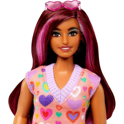 Barbie modelka šaty se sladkými srdíčky