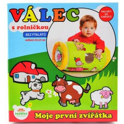 Teddies Válec s rolničkou nafukovací - Moje první zvířátka