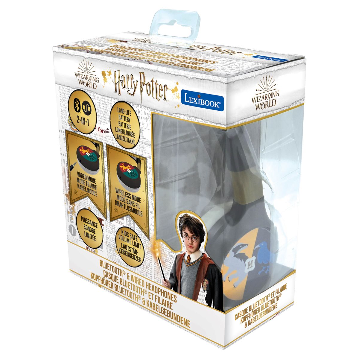 Lexibook 2v1 bluetooth skládací sluchátka Harry Potter s limitem hlasitosti