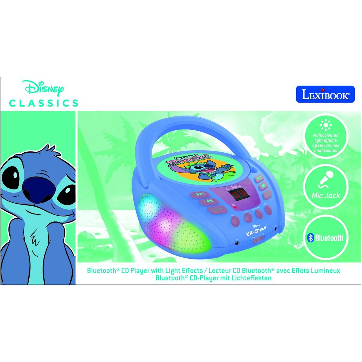 Lexibook CD přehrávač Stitch s bluetooth a světelnými efekty
