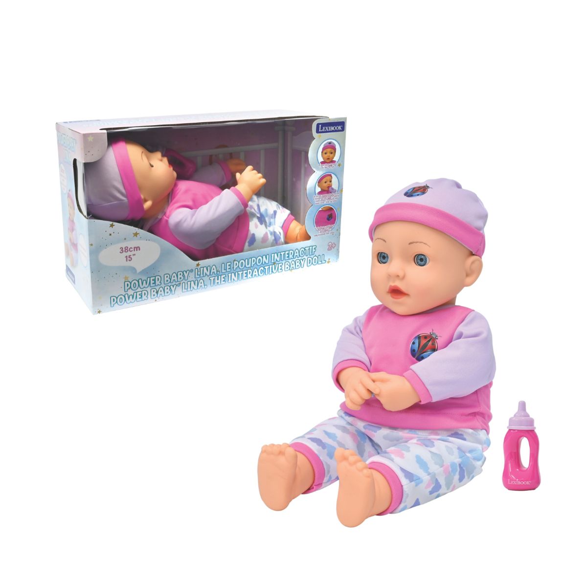 Lexibook Interaktivní panenka Power Baby Lina 37 cm