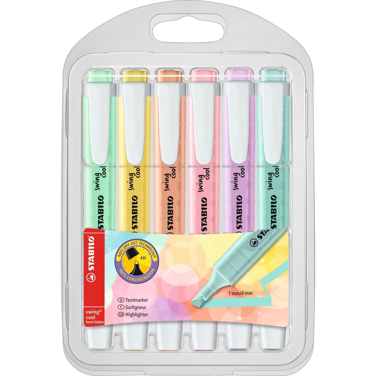 Zvýrazňovač STABILO swing cool Pastel 6 ks sada
