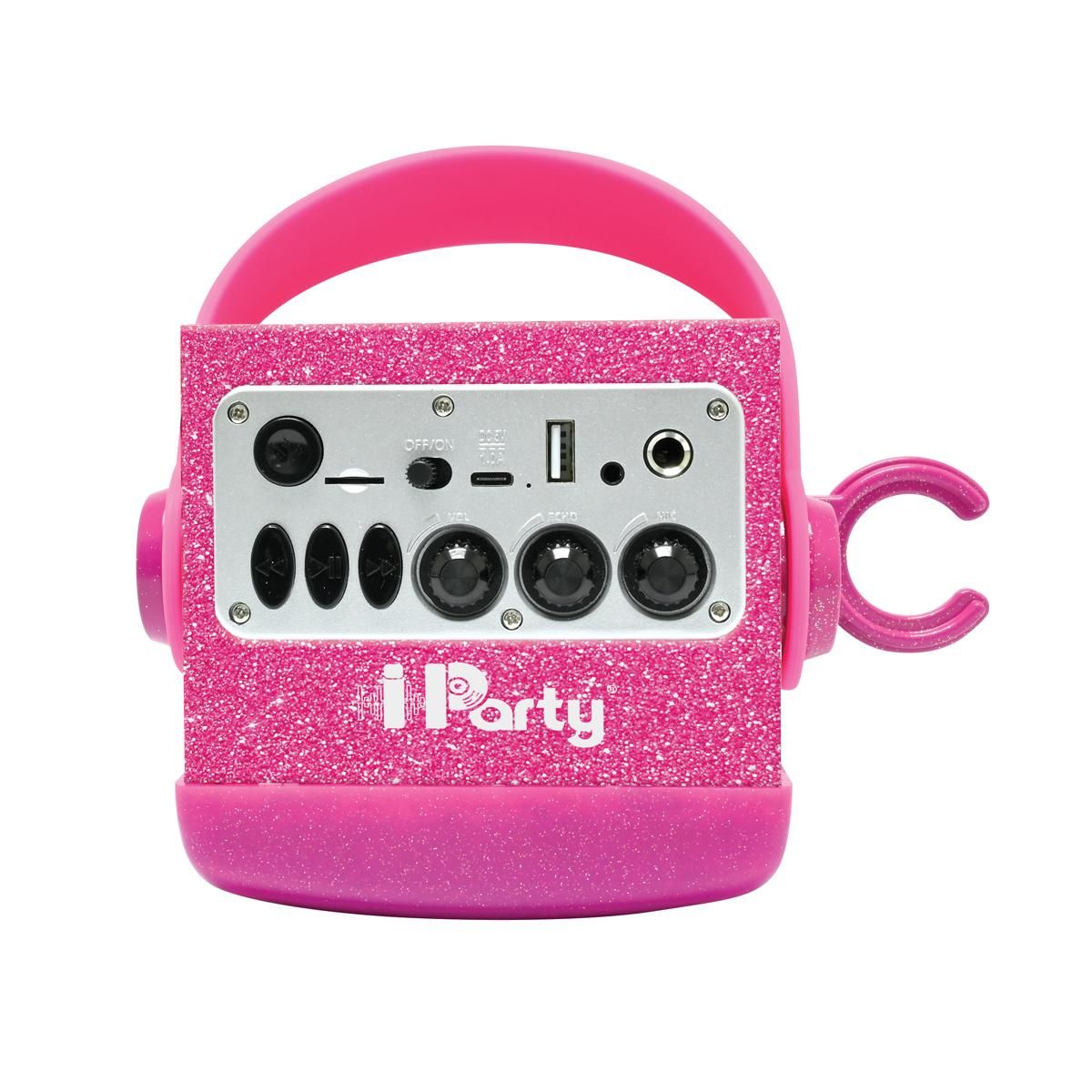Lexibook iParty bluetooth reproduktor růžový s mikrofonem a světelnými efekty