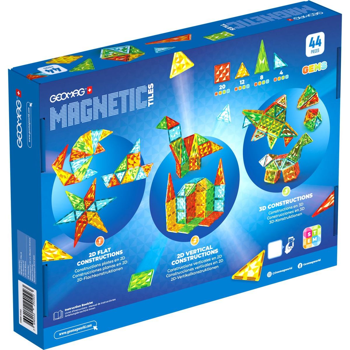 Geomag Magnetic Tiles 44 dílků
