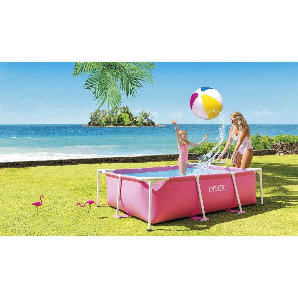Intex 28266NP Bazén Pink Rectangular Frame 220x150x60 cm