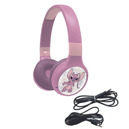Lexibook 2v1 bluetooth skládací sluchátka Stitch Angel s limitem hlasitosti