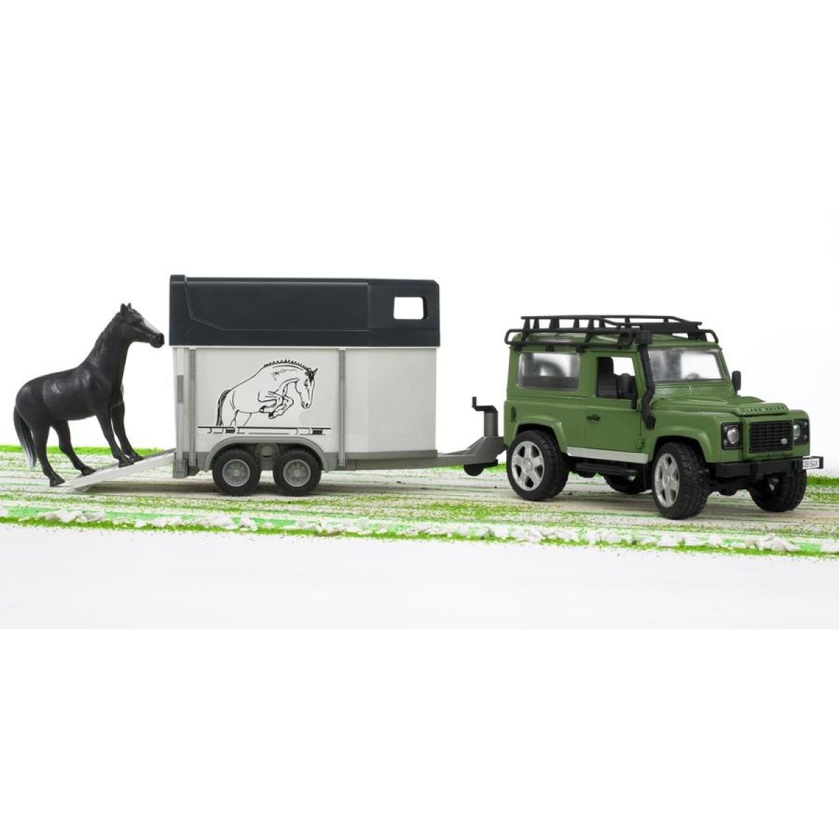 Bruder 02592 Land Rover + přepravník na koně