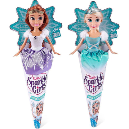 Zuru Princezna zimní Sparkle Girlz v kornoutku fialová