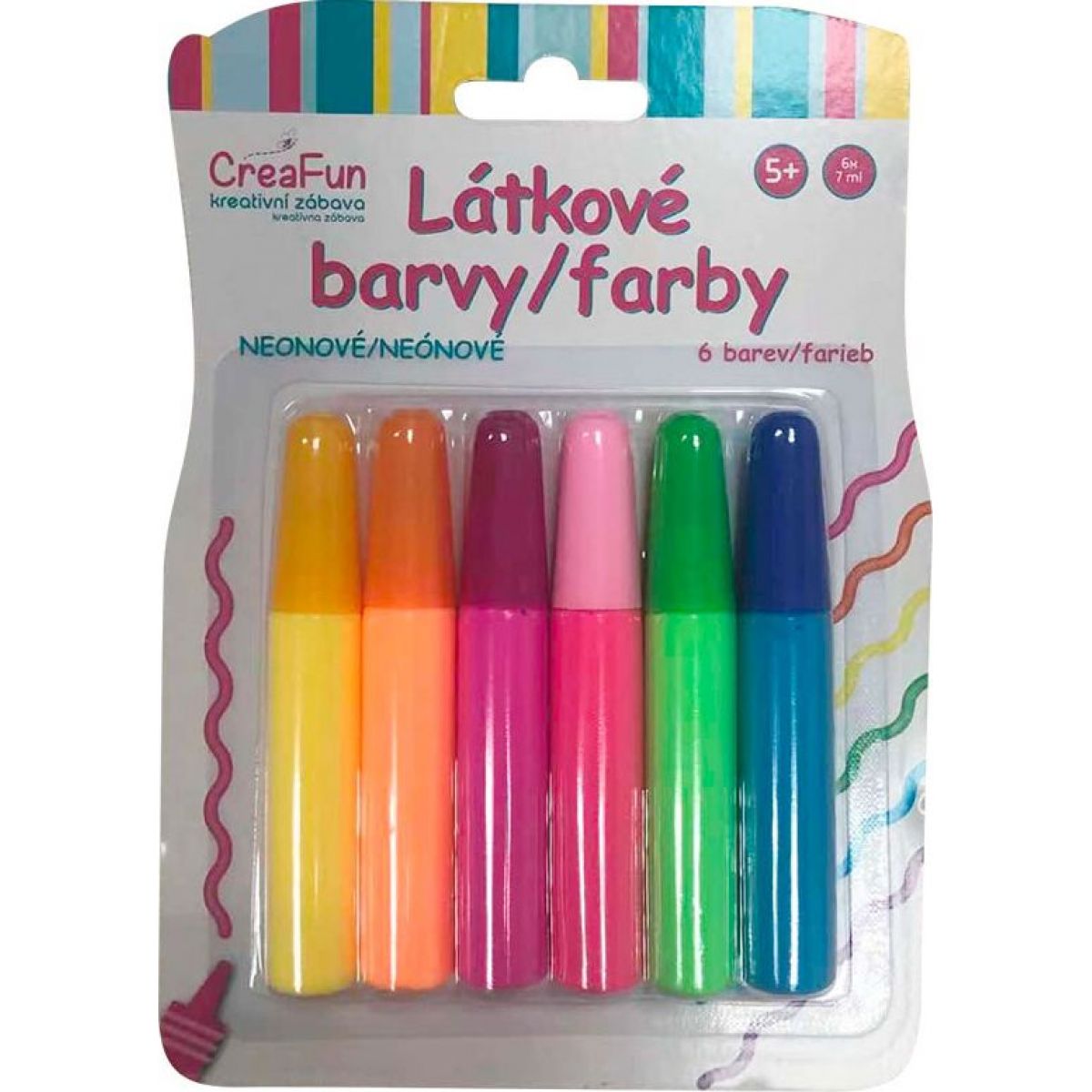Látkové barvy sada neon 6 (42ml)