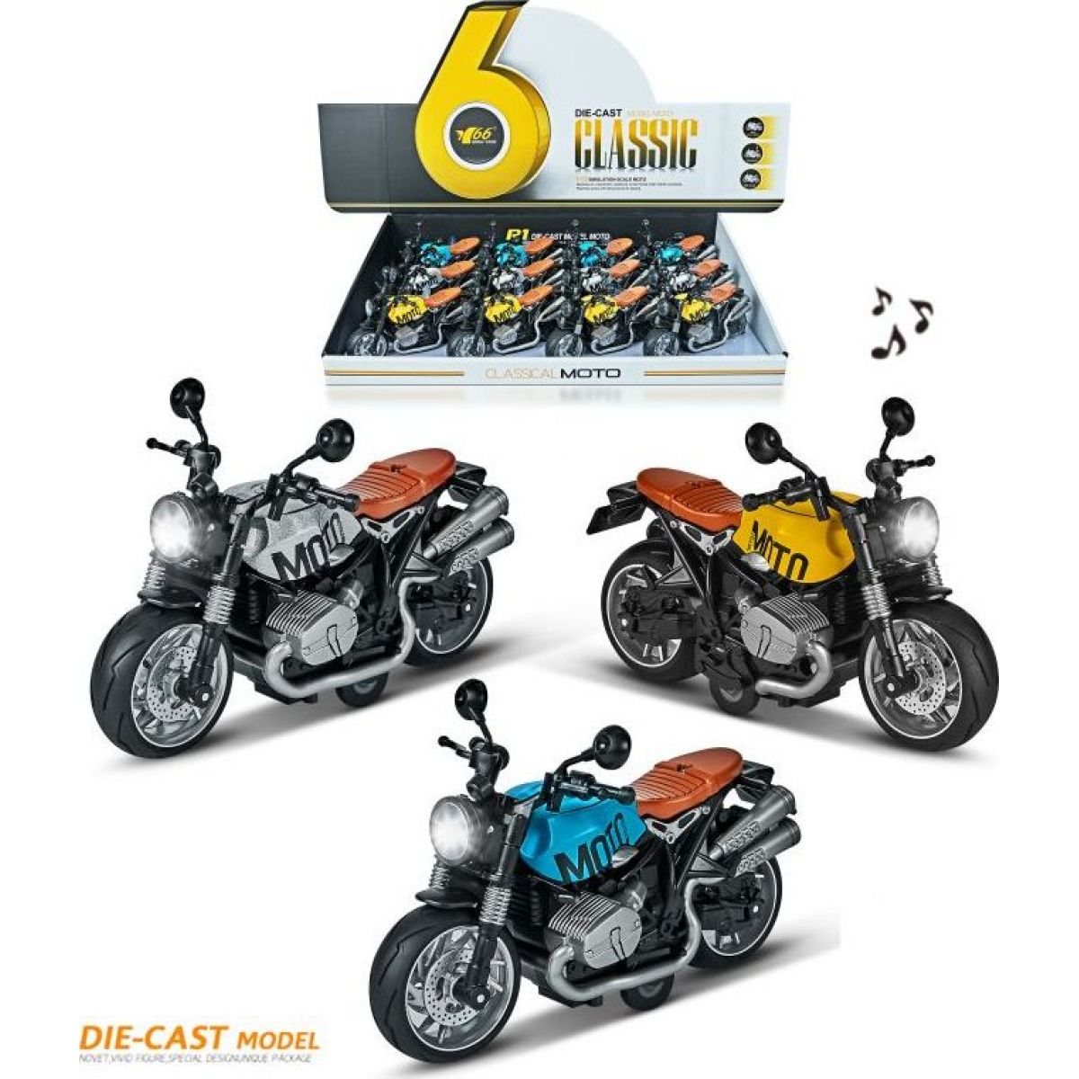Alltoys Motorka 1 : 12 se světlem a zvukem - modrá