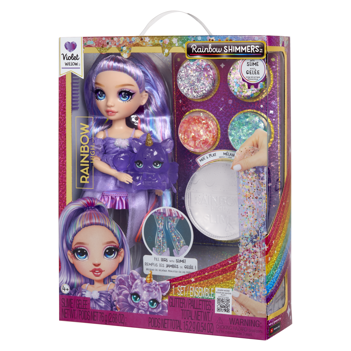 Rainbow High Panenka se slizem a třpytkami - Violet (purple)