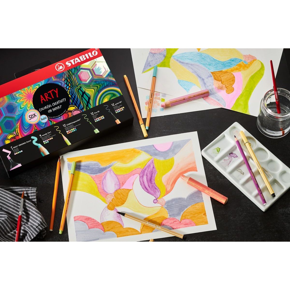 Kreativní sada Pastel STABILO ARTY 50 ks