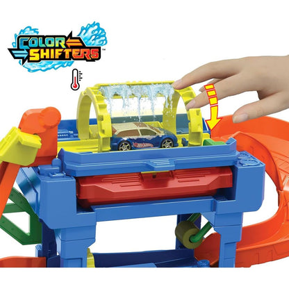 Mattel Hot Wheels City Color shifters automyčka s otočným tunelem
