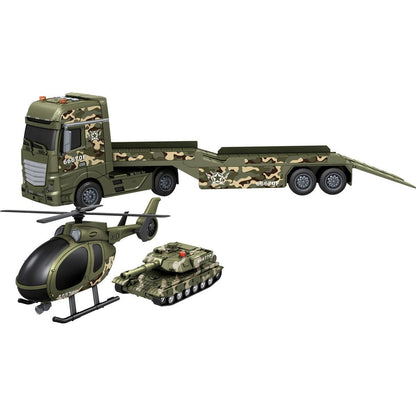 Sparkys CITY SERVICE CAR - 1:12 Vojenský tahač s vrtulníkem a tankem