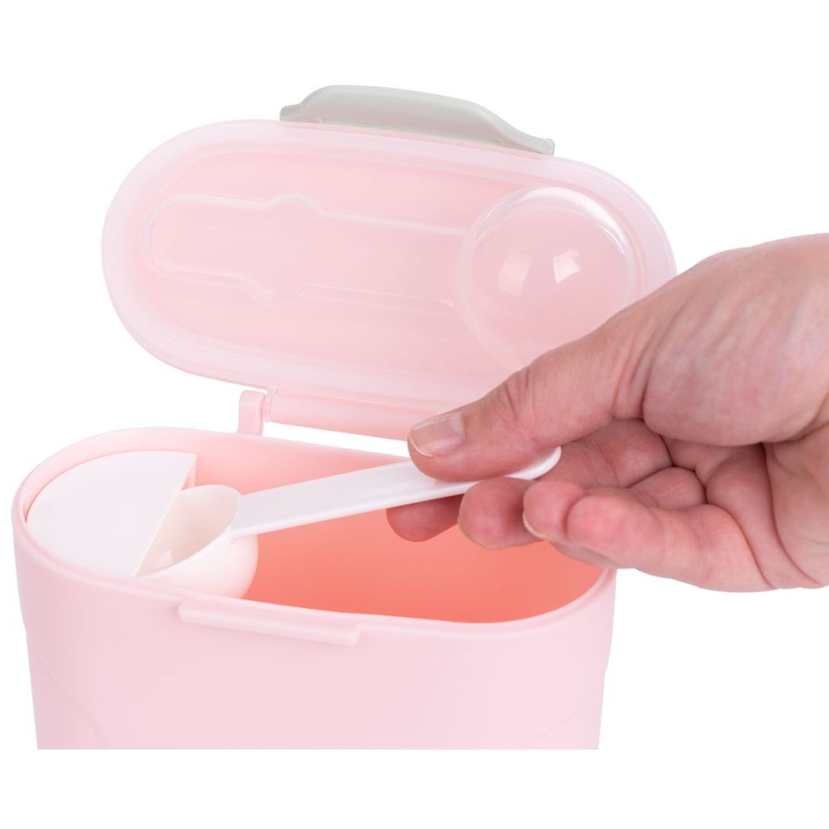 Zásobník na sušené mléko s odměrkou 130g Pink