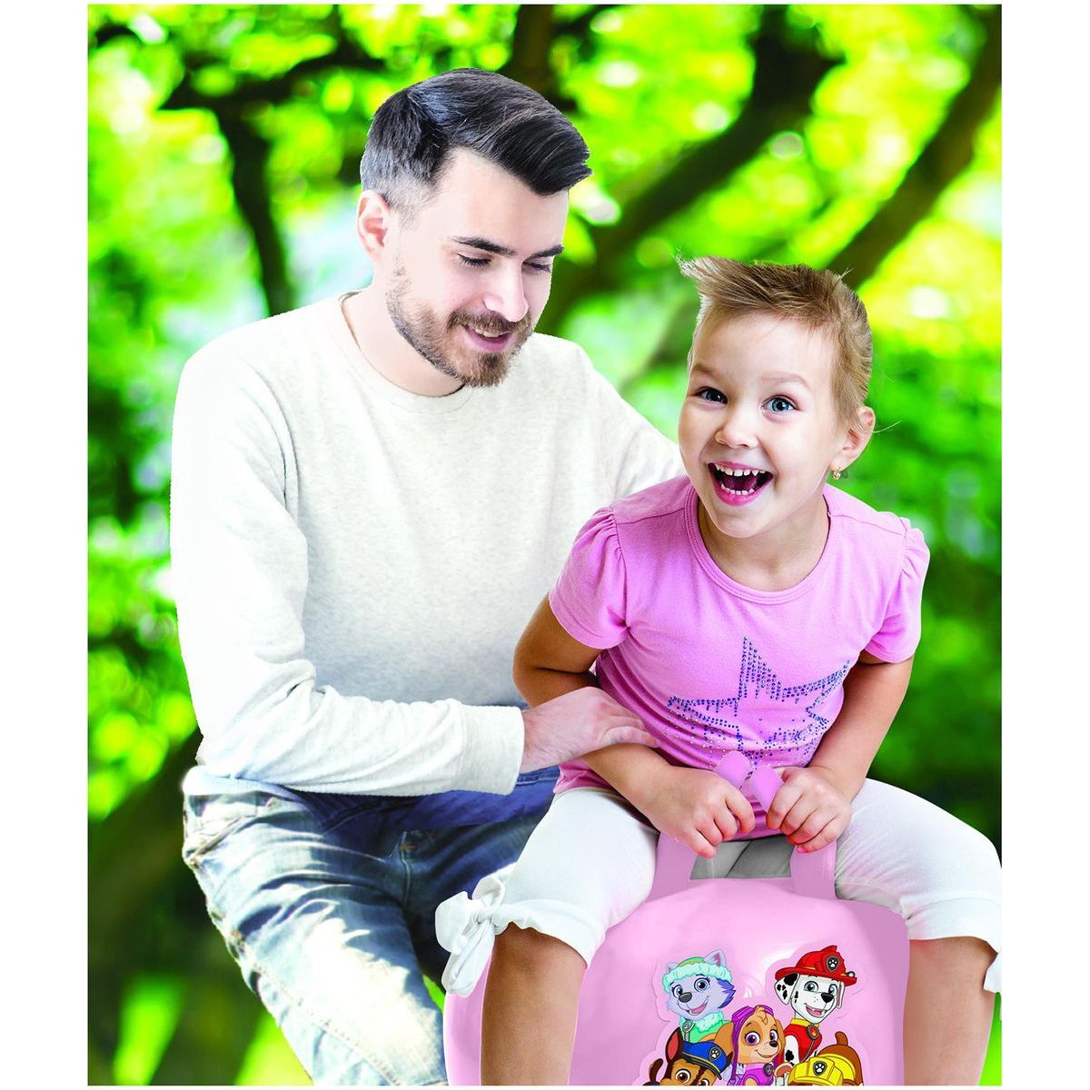 Lexibook Nafukovací skákací míč 45 cm růžový Tlapková Patrola