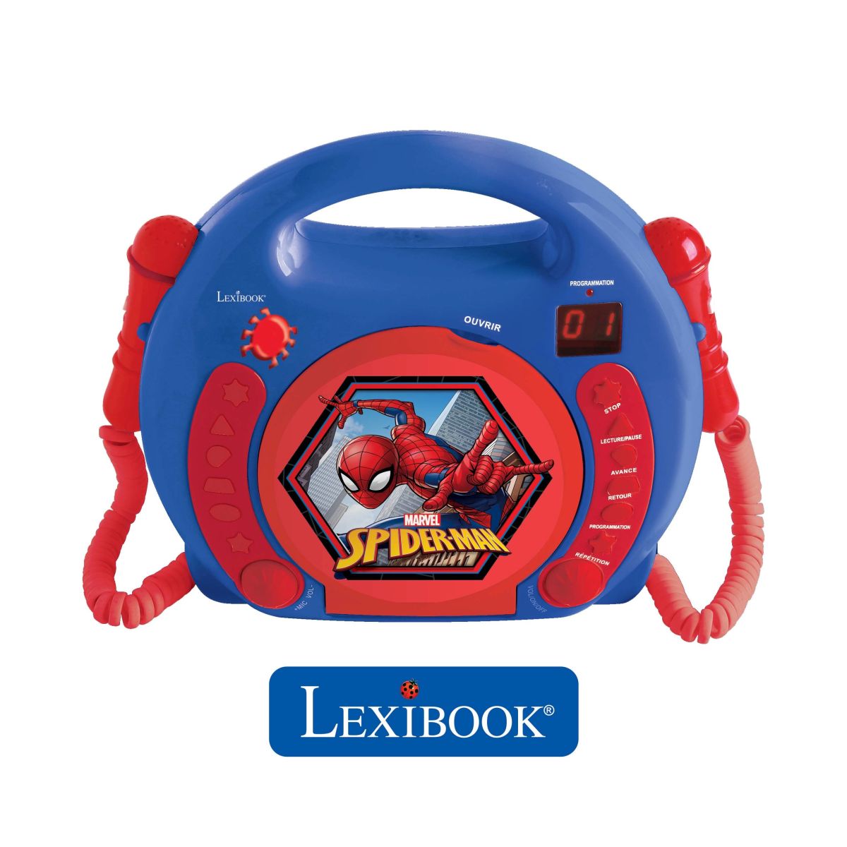 Lexibook CD přehrávač Spiderman se 2 mikrofony
