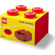 LEGO® stolní box 4 se šuplíky 15,8 x 15,8 x 11,3 cm - červený