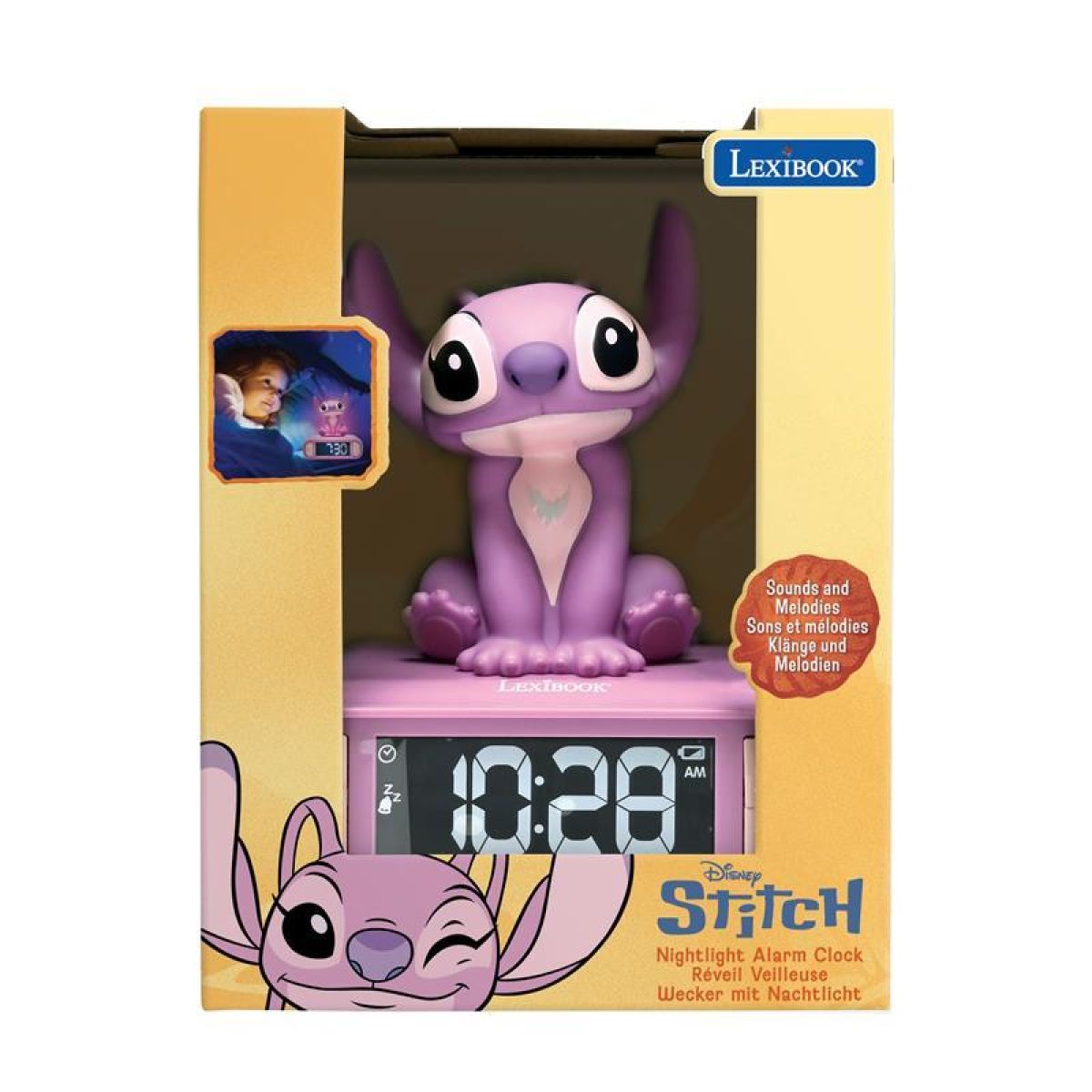 Lexibook Budík Stitch Angel se svítící figurkou