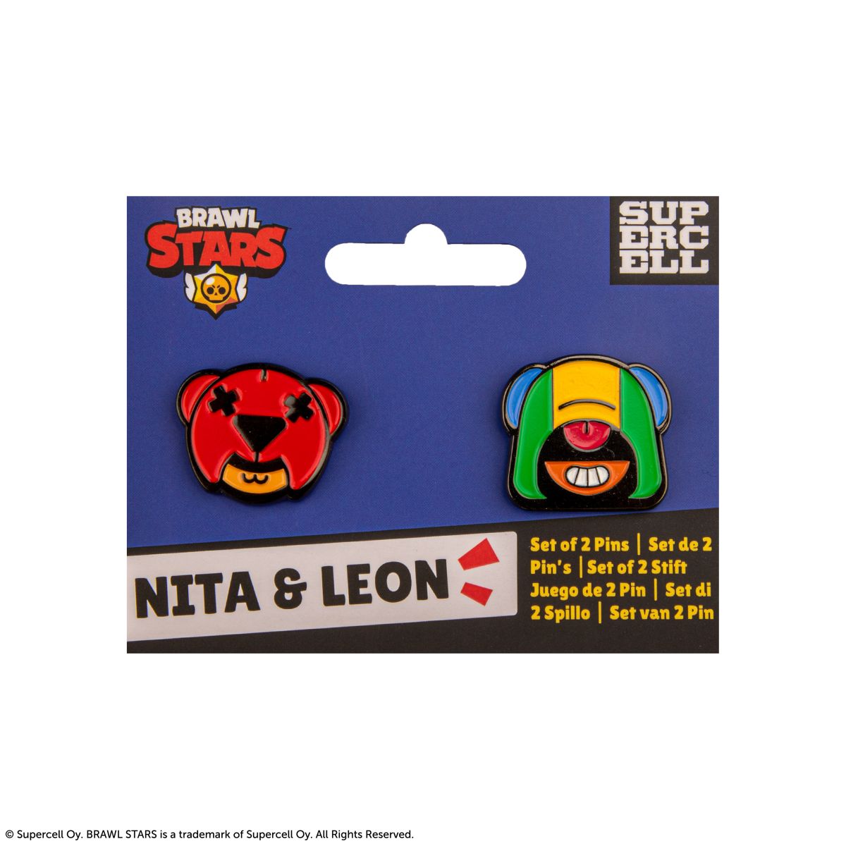 Cinereplicas Brawl Stars set pinů (Nita & Leon)
