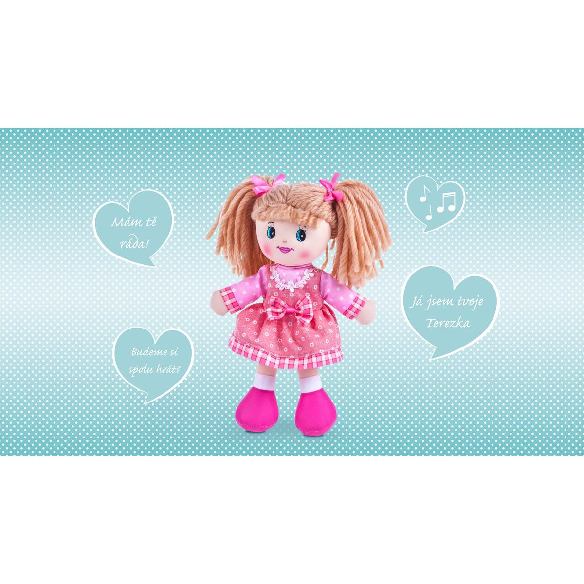 Teddies Mluvící panenka hadrová Terezka 30 cm