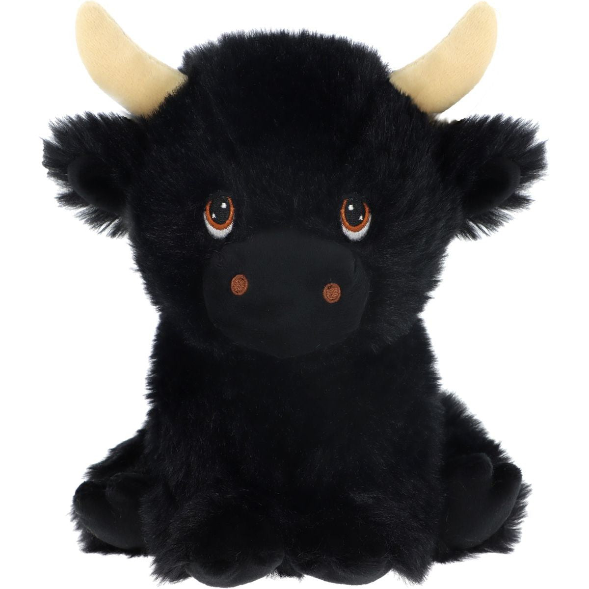 KEEL TOYS Černá chundelatá kráva 18 cm